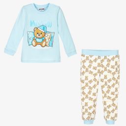 Moschino Малыши-Голубой топ c мишкой и штанишками | Childrensalon Outlet