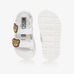 Moschino-Boy's Ivory Leather Bear Sandals | Childrensalon Outlet