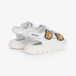 Moschino-Boy's Ivory Leather Bear Sandals | Childrensalon Outlet