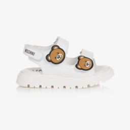 Moschino-Boy's Ivory Leather Bear Sandals | Childrensalon Outlet