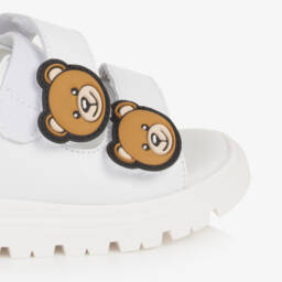Moschino-Boy's Ivory Leather Bear Sandals | Childrensalon Outlet