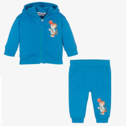 Moschino Baby-Boys Azure Cotton Jogger Set | Childrensalon Outlet