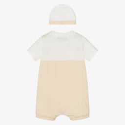 Moschino-طقم شورت قطني بيج للأولاد مع دب | Childrensalon Outlet