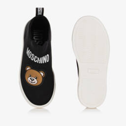 Moschino Kid-Teen-Boys Black Bear Knit Sneakers | Childrensalon Outlet