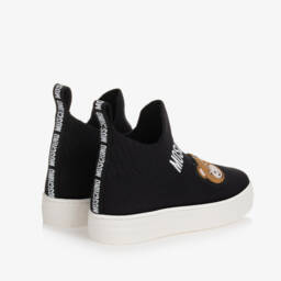 Moschino Kid-Teen-Boys Black Bear Knit Sneakers | Childrensalon Outlet