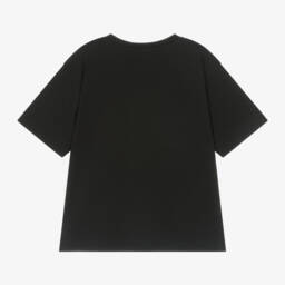 Moschino Kid-Teen-تيشيرت بشعار موسكينو قطن لون أسود | Childrensalon Outlet