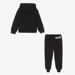 Moschino Kid-Teen-Boys Black Festive Cotton Logo Tracksuit | Childrensalon Outlet