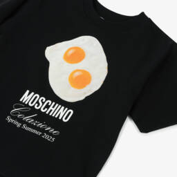 Moschino-Boys Black Fun Egg Graphic Tee | Childrensalon Outlet