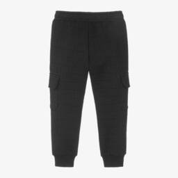 Moschino Kid-Teen-Boys Black Jacquard Logo Joggers | Childrensalon Outlet