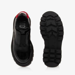 موسكينو-حذاء لوفر جلد لامع لون أسود | Childrensalon Outlet