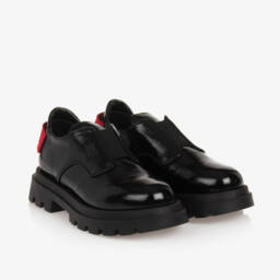 موسكينو-حذاء لوفر جلد لامع لون أسود | Childrensalon Outlet