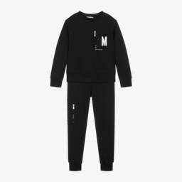 Moschino Kid-Teen-Boys Black Logo Jersey Tracksuit | Childrensalon Outlet