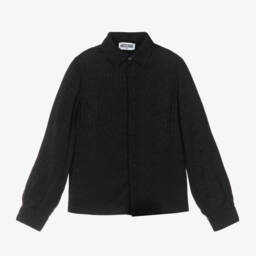 موسكينو Kid-Teen-قميص فسكوز جاكار لون أسود للأولاد | Childrensalon Outlet