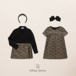 موسكينو Kid-Teen-قميص فسكوز جاكار لون أسود للأولاد | Childrensalon Outlet