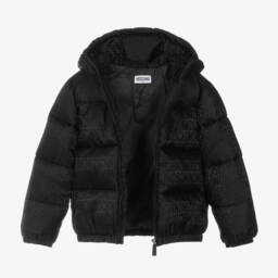 Moschino Kid-Teen-Boys Black Logo Puffer Coat | Childrensalon Outlet