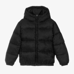 Moschino Kid-Teen-Boys Black Logo Puffer Coat | Childrensalon Outlet