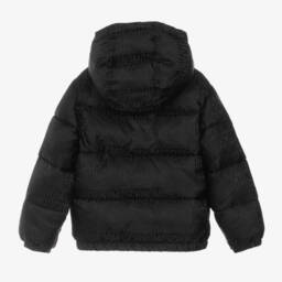 Moschino Kid-Teen-Boys Black Logo Puffer Coat | Childrensalon Outlet