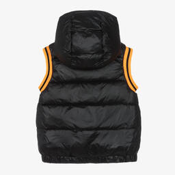 موسكينو Kid-Teen-Boys Black & Orange Hooded Puffer Gilet | Childrensalon Outlet