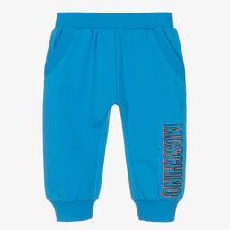 Moschino Малыши-Boys Blue Cotton Logo Joggers | Childrensalon Outlet