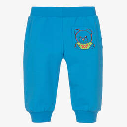 Moschino Малыши-Boys Blue Cotton Logo Joggers | Childrensalon Outlet