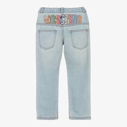 Moschino Кид-Тин-Boys Blue Denim Logo Jeans | Childrensalon Outlet