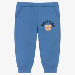 Moschino Малыши-Boys Blue Organic Cotton Logo Joggers | Childrensalon Outlet