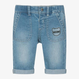 Moschino Baby-Boys Blue Teddy Badge Jeans | Childrensalon Outlet
