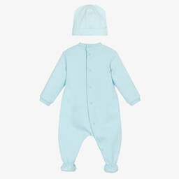 Moschino Малыши-Голубой комбинезон и шапочка с медвежонком | Childrensalon Outlet