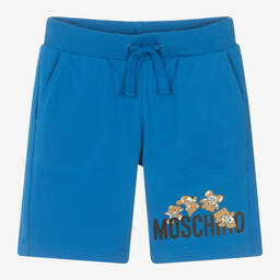 Moschino Кид-Тин-Boys Blue Teddy Bear Cotton Shorts | Childrensalon Outlet