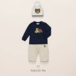 Moschino Baby-Boys Blue Teddy Bear Top | Childrensalon Outlet