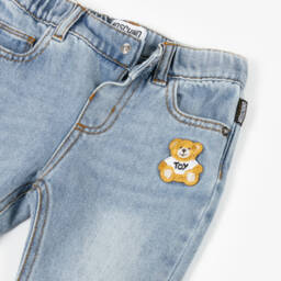 Moschino-Boys Blue Teddy Denim Trousers | Childrensalon Outlet