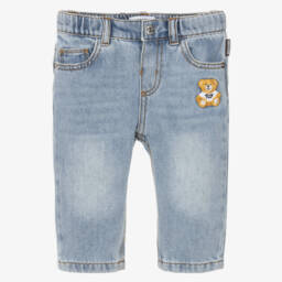 Moschino-Boys Blue Teddy Denim Trousers | Childrensalon Outlet
