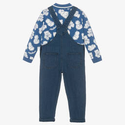 موسكينو Baby-طقم دانغريز أطفال ولادي قطن جيرسي لون أزرق | Childrensalon Outlet