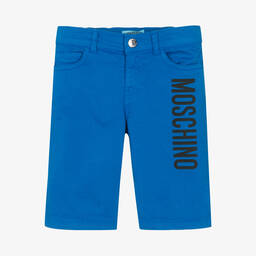 موسكينو Kid-Teen-شورت قطن تويل لون أزرق للأولاد | Childrensalon Outlet