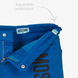 موسكينو Kid-Teen-شورت قطن تويل لون أزرق للأولاد | Childrensalon Outlet