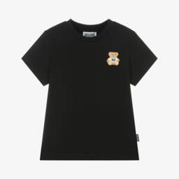 Moschino-Boys Charcoal Bear Logo Tee | Childrensalon Outlet