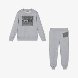 Moschino-Boys Charcoal Logo Cotton Set | Childrensalon Outlet