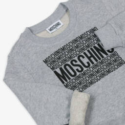 Moschino-Boys Charcoal Logo Cotton Set | Childrensalon Outlet