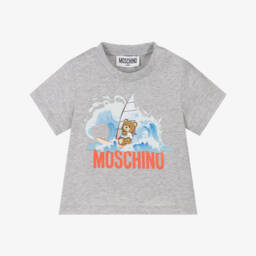 Moschino-Boys Charcoal Surf Adventure Tee | Childrensalon Outlet