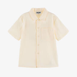 Moschino-Boys Classic Beige Patterned Shirt | Childrensalon Outlet