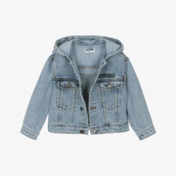 Moschino-Boys Cozy Blue Denim Hooded Coat | Childrensalon Outlet