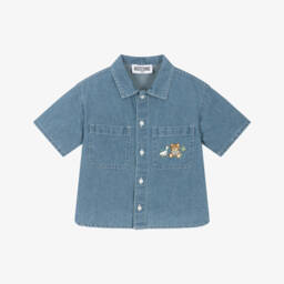 Moschino-Boys Delightful Denim Print Shirt | Childrensalon Outlet