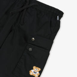 Moschino-Boys Durable Black Cargo Shorts | Childrensalon Outlet