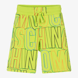 Moschino Kid-Teen-شورت قطن جيرسي لون أخضر فاقع للأولاد | Childrensalon Outlet