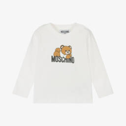 Moschino Baby-Boys Ivory Bear Cotton T-Shirt | Childrensalon Outlet