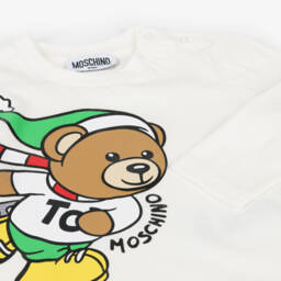 Moschino Baby-Boys Ivory Bear Long Sleeve Tee | Childrensalon Outlet