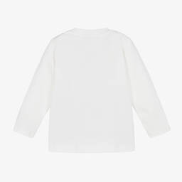 Moschino Baby-Boys Ivory Cotton Teddy Bear Logo Top | Childrensalon Outlet