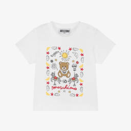 Moschino-Кремовая хлопковая рубашка с вышивкой для мальчиков | Childrensalon Outlet