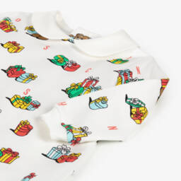 Moschino Малыши-Кремовый хлопковый комбинезон с подарками | Childrensalon Outlet