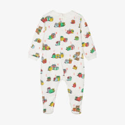 Moschino Малыши-Кремовый хлопковый комбинезон с подарками | Childrensalon Outlet